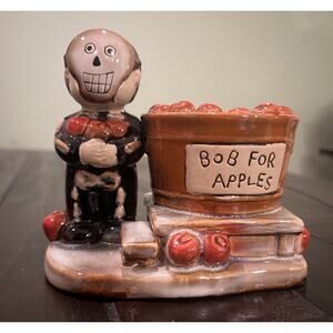 Yankee Candle Halloween “Bob For Apples” Figurine Votive Holder skeleton costume